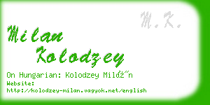 milan kolodzey business card